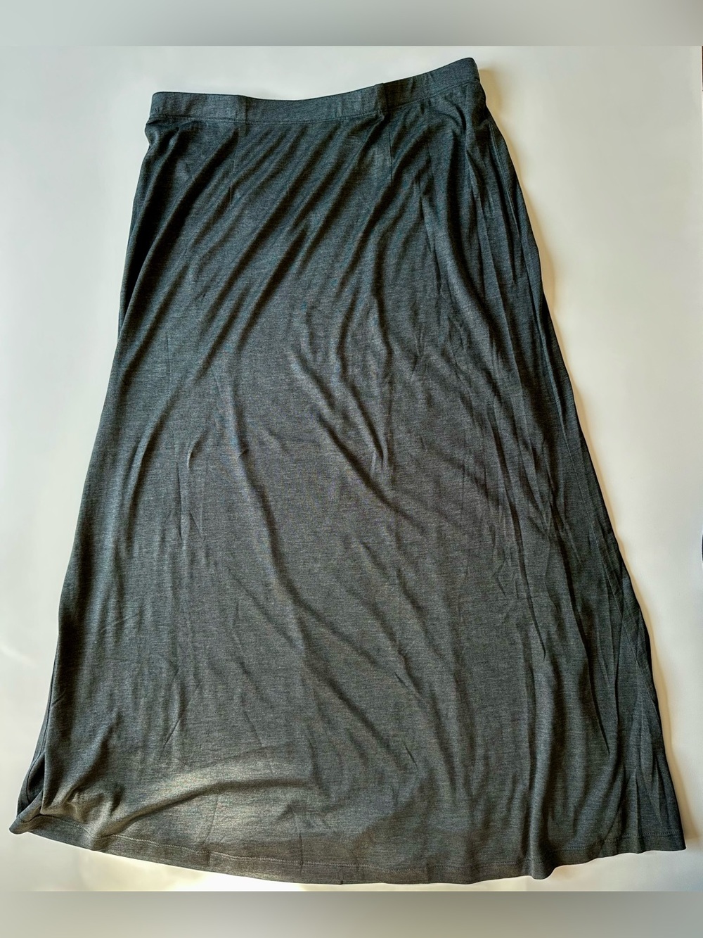 Eileen Fisher Silk Cotton Jersey Skirt Gray Size M - Picture 2 of 8